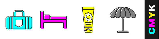 设置手提箱床防晒霜在管和太阳图片下载