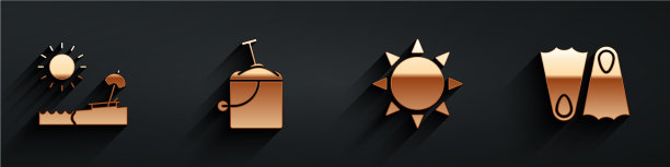 把雨伞和椅子上的沙子放在桶里图片下载