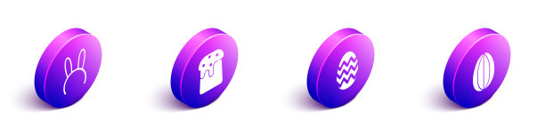 设置等距面具与长兔子耳朵复活节图片下载