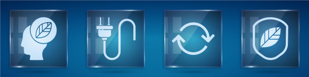 电插头内装带叶子的人头图片下载