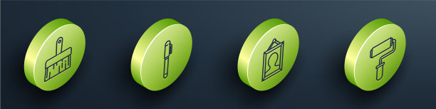 设置等距油漆笔刷画和油漆图片下载