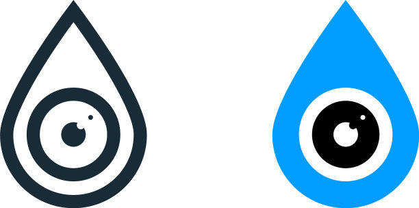 眼球和水滴图标标志模板设计图片下载