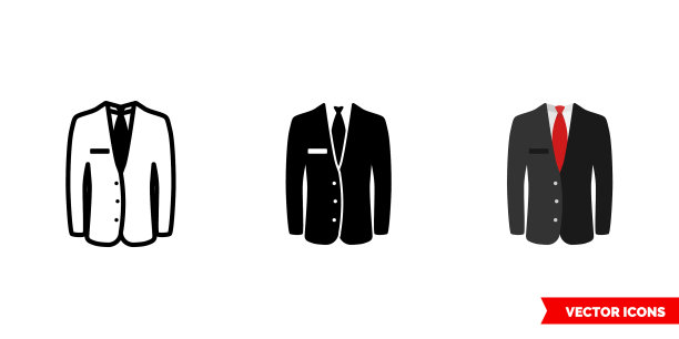 套装图标3种颜色的黑色和白色图片下载
