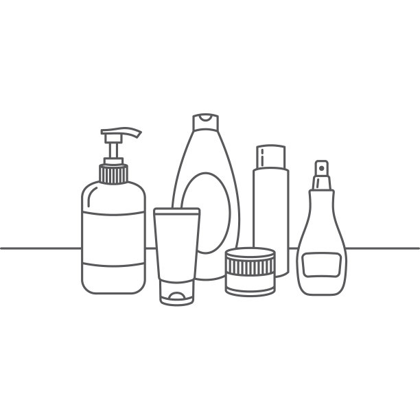 线条图标化妆品各种形状图片下载