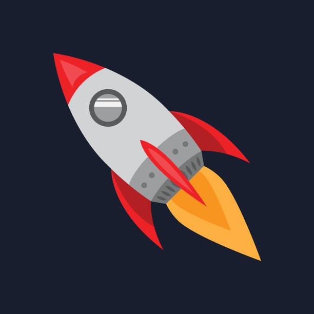 飞行火箭飞船图标太空旅行平坦图片下载