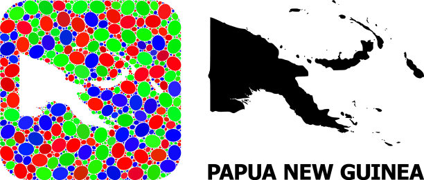 马赛克洞和固体地图巴布亚新几内亚图片下载