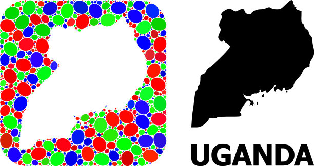 马赛克洞和固体地图乌干达图片下载