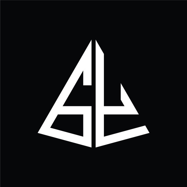 白色三角形首字母加黑色图片下载