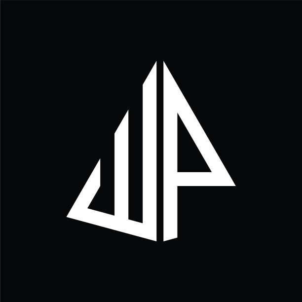 W p白色三角形首字母与黑色图片下载