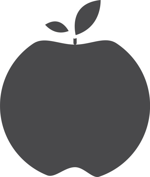 苹果新鲜健康水果饮食剪影图标图片下载