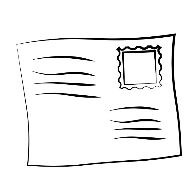 单元素信封。用黑色和白色画插图图片下载