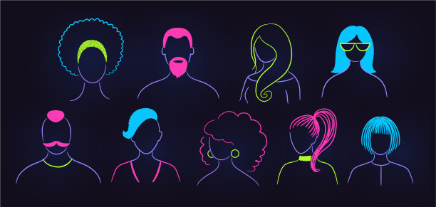 设置霓虹灯档案图片无脸头像图片下载