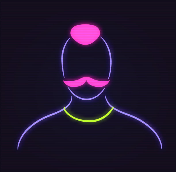 霓虹头像无脸头像图片下载