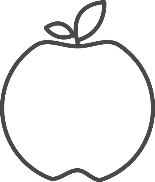 苹果新鲜健康水果减肥线图标设计图片下载