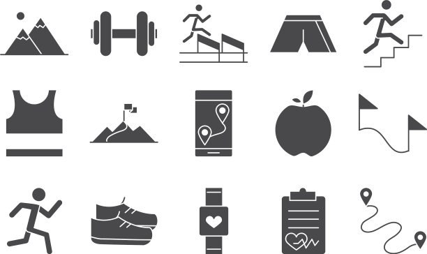 跑步运动赛跑山旗跑者苹果图片下载