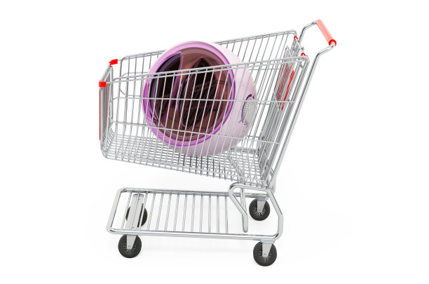 购物车与电动蜡温暖，3D渲染孤立的白色背景图片下载