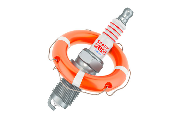 火花塞维修和服务，3D渲染隔离在白色背景图片下载