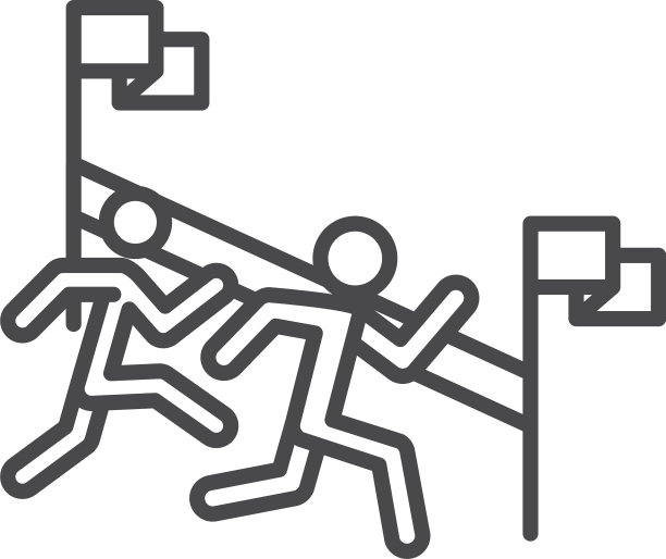 男子赛跑获胜，赛跑速度运动旗线图片下载