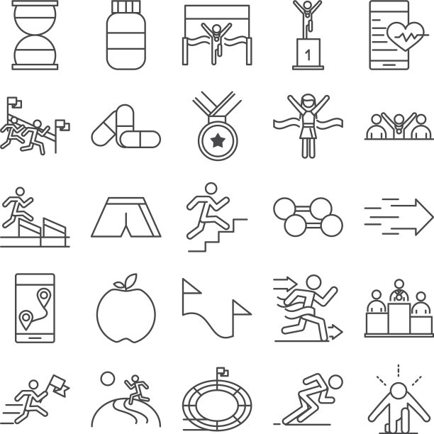 跑步运动比赛钟蛋白奖牌杠铃图片下载