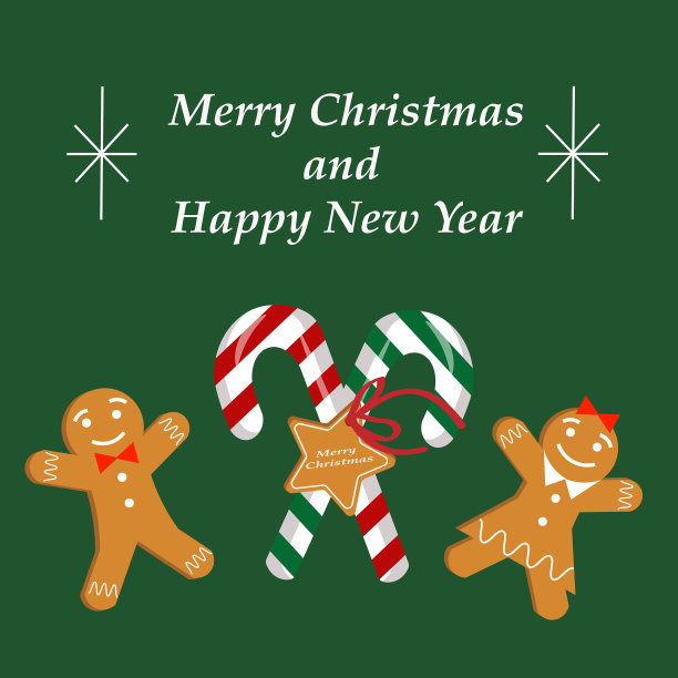 姜饼人和甜藤明信片图片下载