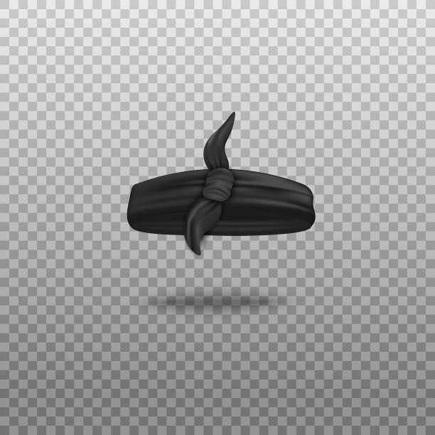 黑色大手帕作为绷带与结现实图片下载