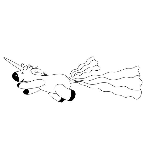 独角兽微笑拉着彩虹般的幻想可爱图片下载