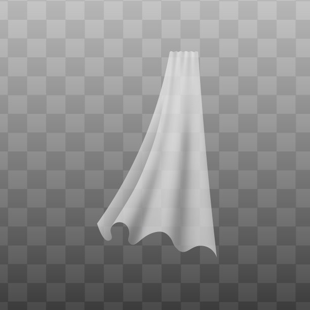 逼真的白色悬挂窗帘在光吹图片下载