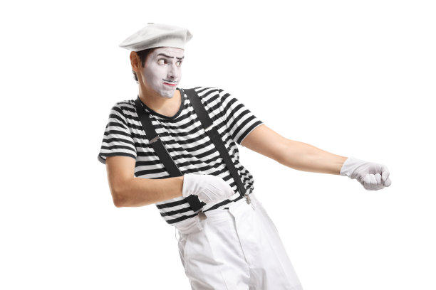 哑剧演员拉着一根想象中的绳子图片下载