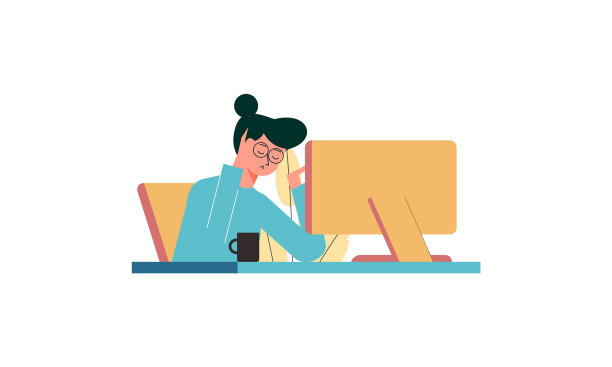 平面概念与女人坐在家里图片下载