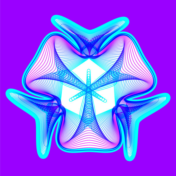 奇妙的霓虹灯花抽象形状与许多图片下载