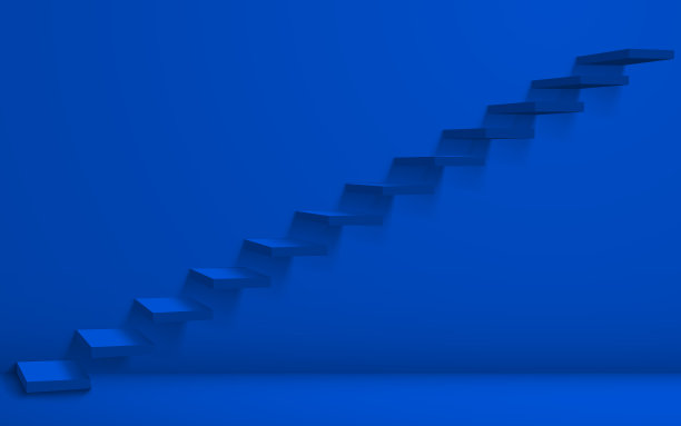 蓝色的楼梯和蓝色的房间图片下载