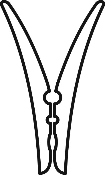 照片衣服别针图标轮廓风格图片下载