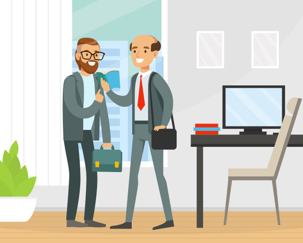 会见朋友或同事两个微笑的男性图片下载