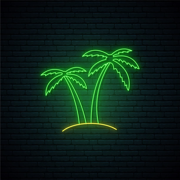 霓虹手掌标志发光的霓虹手掌标志图片下载