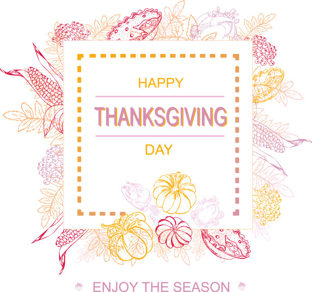 感恩节字体手绘图片下载