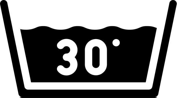 洗涤衣服的水温字形图标图片下载