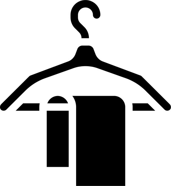 毛巾在衣架上刻有图标图片下载