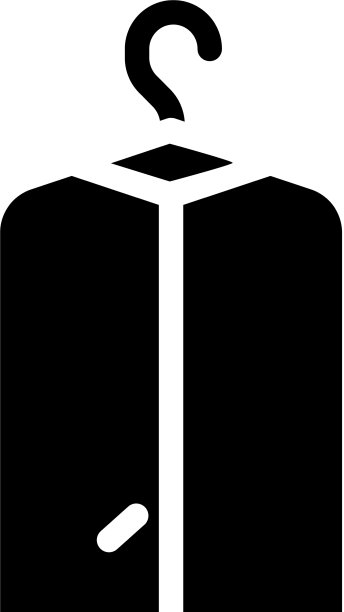 干洗后的衣服在衣架上刻有字形图标图片下载