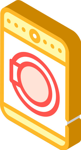 烘干机等距图标隔离图片下载