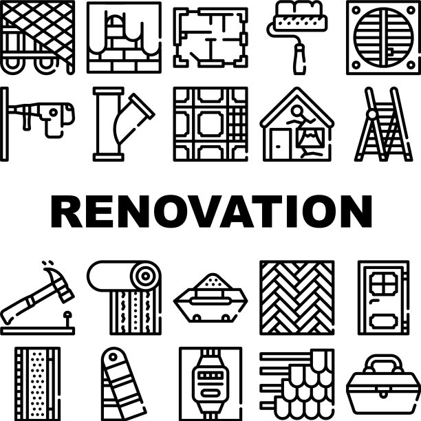 装修家居维修收集图标集图片下载