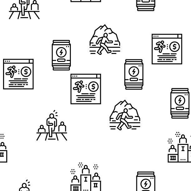 跑步运动运动矢量无缝模式图片下载