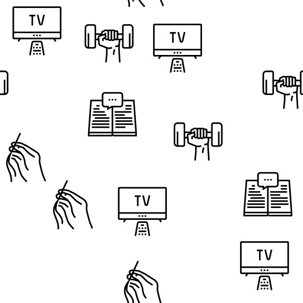 爱好休闲时间矢量无缝模式图片下载