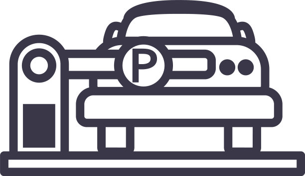 车后停车门线造型图标图片下载