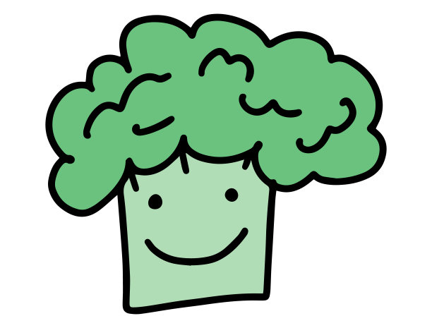 可爱的卡通西兰花。手绘线条可以涂鸦人物。对蔬菜的认识，适当的营养，健康的饮食和素食主义。图片下载