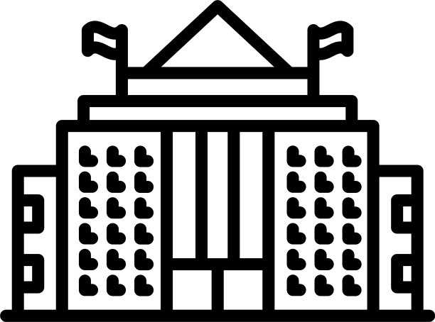 国会大厦图标轮廓风格图片下载