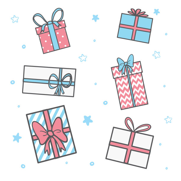 款式新颖、色彩缤纷的礼品盒图片下载