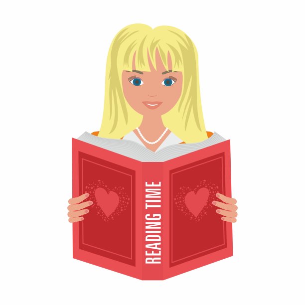 女人读的书。矢量插图。图片下载