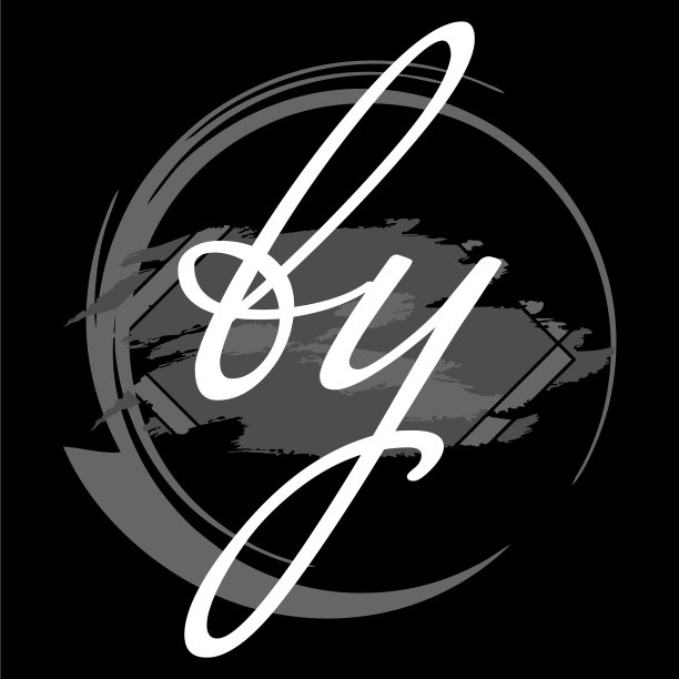 首字母b y现代手写签名标志图片下载