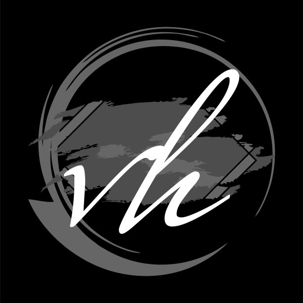 首字母v h现代手写签名标志图片下载