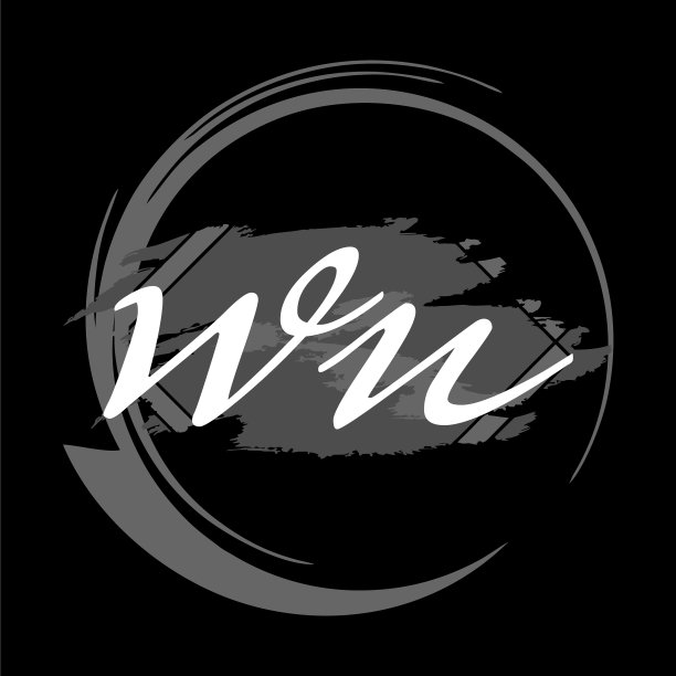 首字母w现代手写签名标志图片下载